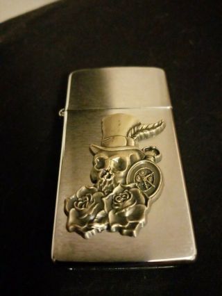 Skull Slim Zippo 2014 Never Been Fueled Fully Comes With Insert