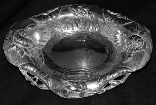 Antique Sterling Silver Bowl / Dish Water Lily Flowers - 4.  36 Oz Daniel Low & Co