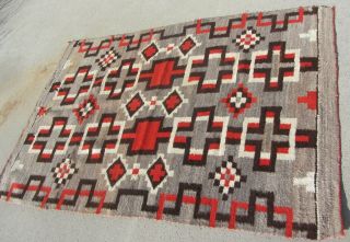 Rare Early Historic Antique Navajo Transitional Chief? Blanket Hand Dyed Large