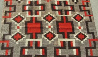 RARE EARLY HISTORIC ANTIQUE NAVAJO TRANSITIONAL CHIEF? BLANKET HAND DYED LARGE 3
