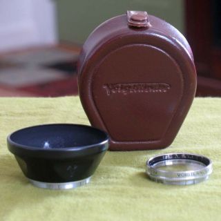 Vintage Voigtlander 317/32 32mm Uv Filter & 310/32 Lens Shade In Case W Germany