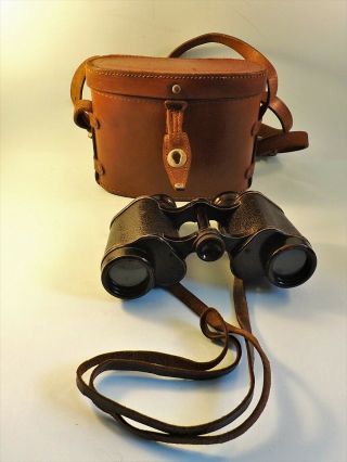 Antique Wwi Era Carl Zeiss Jena 6 X 30 Binoculars With Leather Case