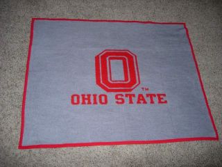 Vintage Biederlack Osu Ohio State University Reversible Throw Blanket Made Inusa