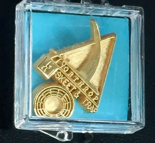 Northrop Skeet And Trap Gold Plated Employee Lapel Pin With Case NOS Adsco 2