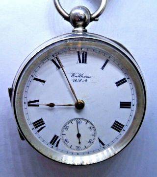 A Very Good Antique Solid Silver Waltham Pocket Watch