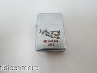 Vintage Zippo Uss Okinawa Lph - 3 Cigarette Lighter D.  1964