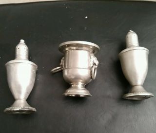 Hot Vintage Sterling Silver Salt And Pepper Shakers With Toothpicks Holder.