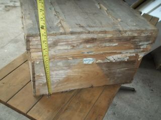VINTAGE JAPANESE WOOD TEA CHEST,  BOX TRUNK,  STEEL TIN LINED,  PLANTER TABLE 3