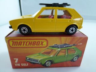 Vintage Matchbox Superfast No.  7e Volkswagen Golf Mk1 Boxed Issued 1981 Vnm
