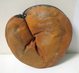 Vintage 1950s Parvey Leather Baseball Glove Catchers Mitt
