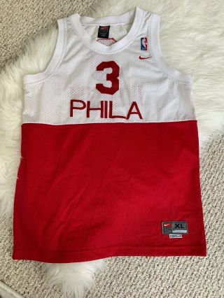 Nike Vintage Phila Philadelphia 76ers Jersey 3 Allen Iverson Youth Xl Length,  2