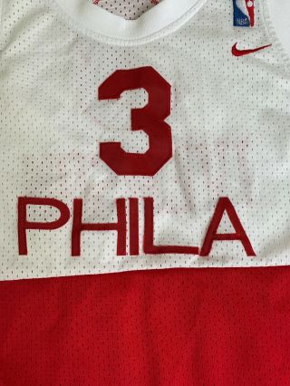NIKE Vintage PHILA Philadelphia 76ers JERSEY 3 Allen Iverson Youth XL Length,  2 3