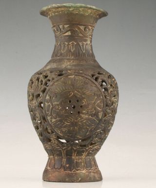 Vintage Chinese Bronze Vase Jars Old Hollow Home Decoration Gift