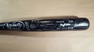 1996 Ws Champs York Yankees Team Signed Bat Tons Of Signatures & Hof