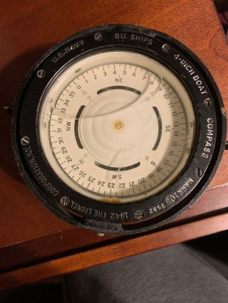 Vintage Us Navy Mark 1 4 " Compass By Lionel Corp Nautical Wwii C.  1942
