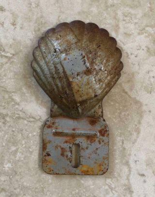 Vintage Shell Oil License Plate Topper
