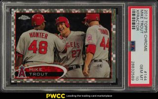 2012 Topps Chrome Xfractor Mike Trout Rookie Rc 144 Psa 10 Gem (pwcc)