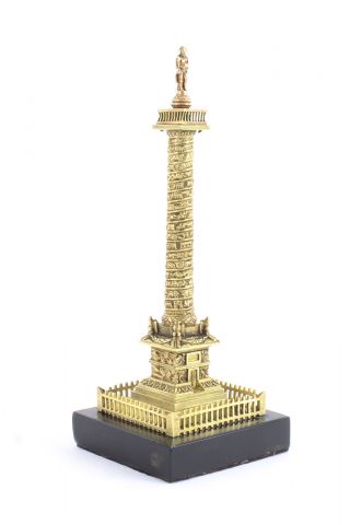 Antique French Grand Tour Miniature Bronze Model Of Vendome Column 19thc