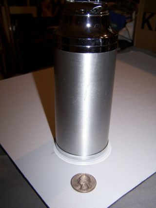 Vintage Silver Chrome Cylinder Cigarette Lighter Unique Pull - Up Dispenser Holder