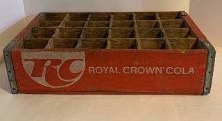 Vintage Rc Royal Crown Cola Wood Soda Pop Crate With 24 Dividers Euc
