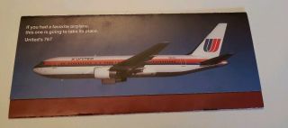 Vintage United Airlines Aircraft Seating Guide 767 737 727 DC8 DC10 747 Brochure 2