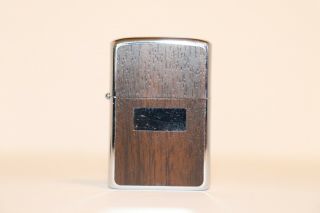 Vintage Zippo Lighter - Chrome And Wood Grain - Early 80s - Zippo - Bradford Pa