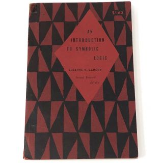 Vtg 1953 An Introduction To Symbolic Logic 2nd Edition Susanne K.  Langer Mcm