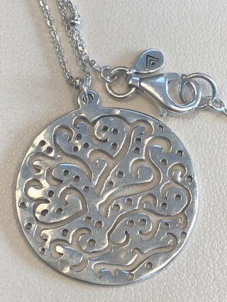 Vintage Retired Silpada Sterling Silver Tree Of Life Pendant Necklace With Chain