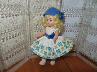 Vintage Hard Plastic Virga 8 Blue Rose Walker Doll - - Ginny Friend Lovely