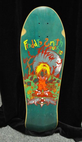 Vintage Alva 1988 Fred Smith Punk Size Skateboard Green Stain Nos Tri - Tail
