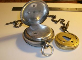 antique silver pocket watch Lancashire Watch Company With Key 2