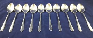 10 Rare Vintage Walker Hall David Mellor Silver Plated Pride Dessert Spoons Vgc