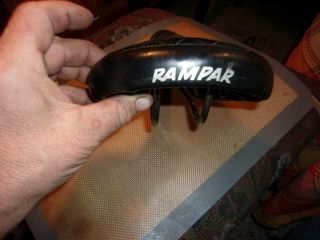 Vintage Bmx Raleigh Rampar Seat Black Rare Saddle With Seat Clamp Rare