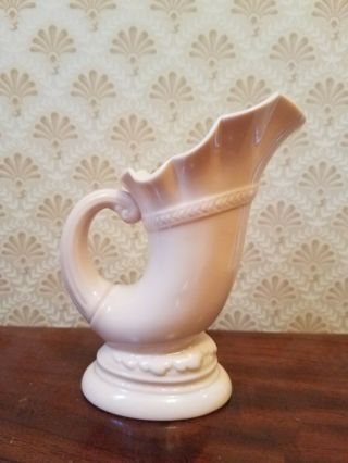 Vintage Large Lenox Horn Of Plenty Cornucopia Vase Pink 1930 - 53 Green Mark