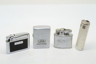 4 X Vintage Lighters Zippo Gbd Electronic Ronson Standard Ronson Adonis