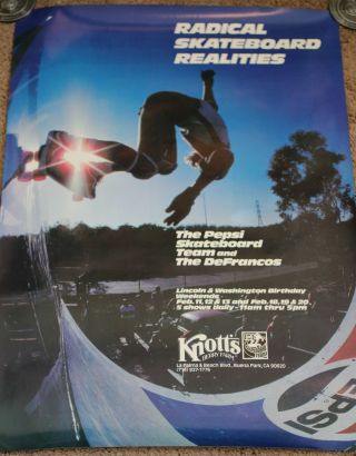 Knotts Berry Farm 1978 Pepsi Skateboard Team Poster Defranco Stacy Peralta Skate