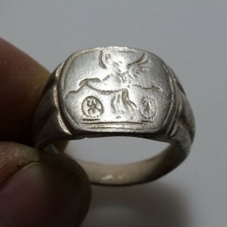 & Wearable Roman Silver Seal Ring Circa 100 Ad