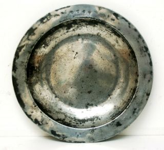 Late 17thc 14 1/4 " Pewter Plate Dish George Smith Of London & Derby 1651 - 1698