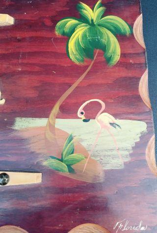 Vintage Miami Beach Wood Photo Album Souvenir Kitchy MCM Florida Palm Flamingo 3
