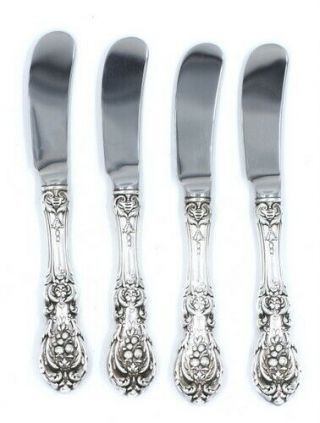 Four Vintage Reed & Barton Francis I Sterling Silver Butter Knives Serving Piece