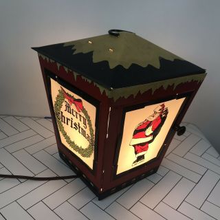 Vintage 1950’s Christmas Holiday Outdoors Metal Lantern Light Coach Lamp POLORON 2