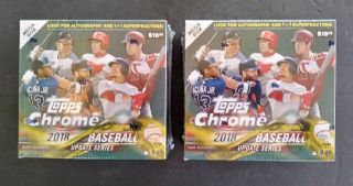 (2) 2018 Topps Chrome Update Baseball Mega Boxes - Soto,  Acuna,  Torres