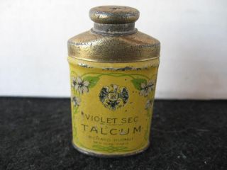 Vintage Sample Sized Violet Sec Talcum Powder Tin By Richard Hudnut Ny