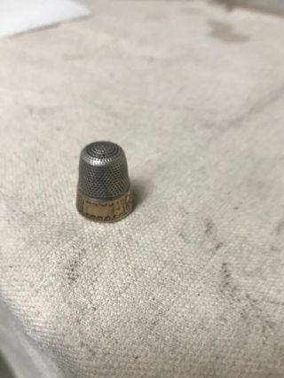 Antique/vintage Sterling Silver Thimble With Gold Band?