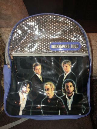 Vintage Backstreet Boys Bsb 2001 Black & Blue Backpack Nick Carter A J Mclean