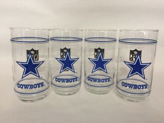 Vintage Dallas Cowboys Classic Star Logo Glasses - Set Of Four
