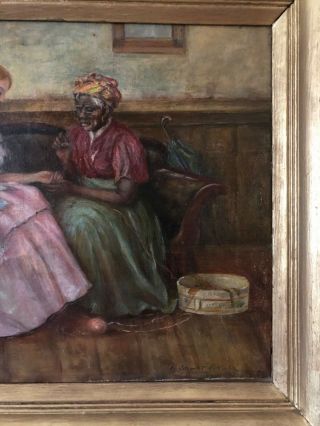 Antique Painting Fortune Teller Interior Genre Early 1800’s oil on canvas 3
