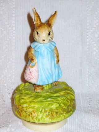 Vintage Schmid Beatrix Potter Music Box - Mrs.  Flopsy Bunny