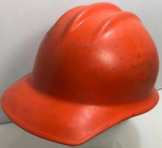 Vintage Orange Ed Bullard Hard Boiled Plastic Hard Hat 1971 Class B