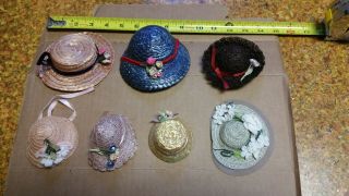7 Vintage Doll Hats For Medium And Small Dolls